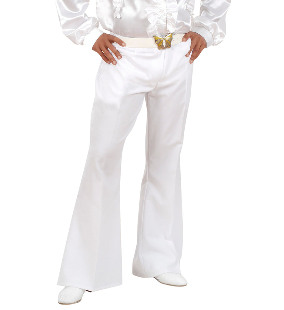 **SALE **1970s White Bell Bottom Trousers