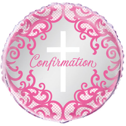 Confirmation Foil Balloon, Pink, Girls