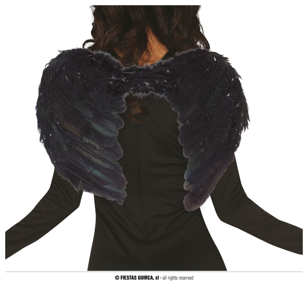 BLACK FEATHER WINGS, 50 CM