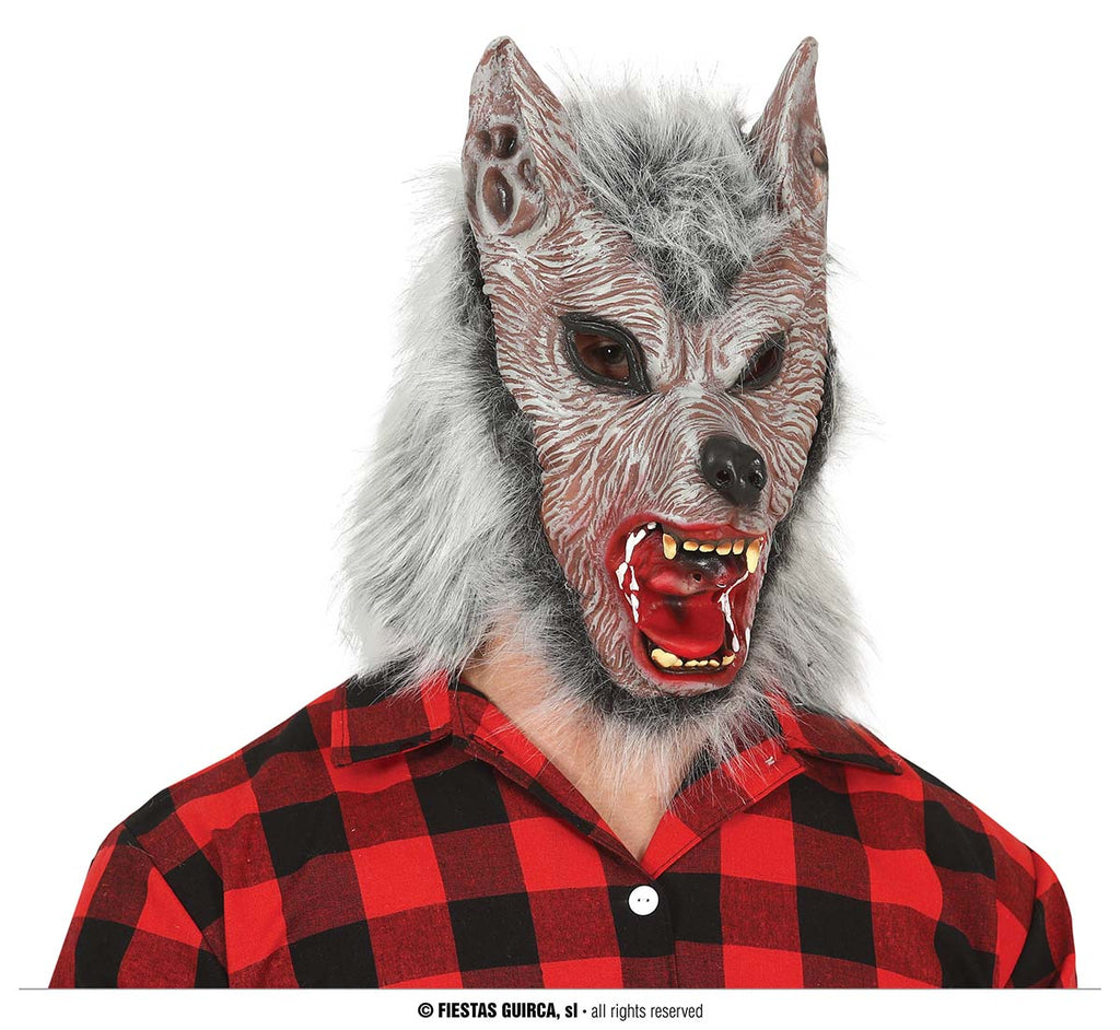 WOLF MASK WITH HAIR, LATEX