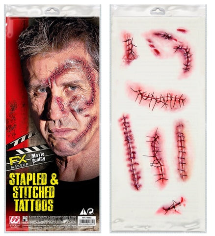Sets of "10 STAPLED & STITCHED TATTOOS