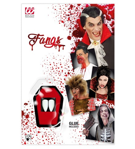 "PROFESSIONAL VAMPIRE FANGS KIT" (2 fangs in coffin tray, thermoplastic adhesive grains 1,4 g)