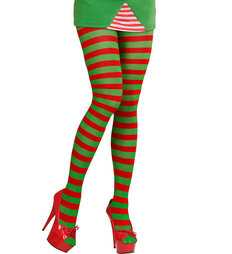 Christmas Elf, Red and Green Tights, 70 DEN