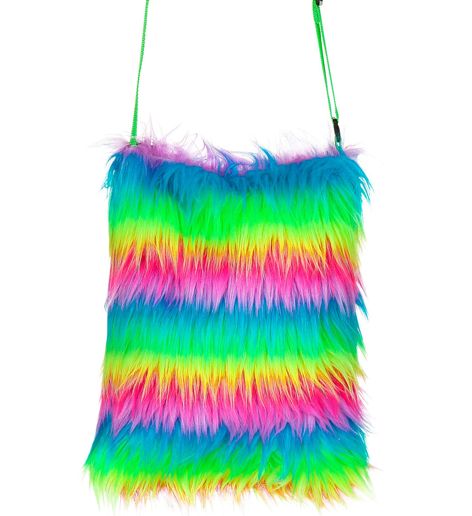 Rainbow Plush Handbag, 80's Neon