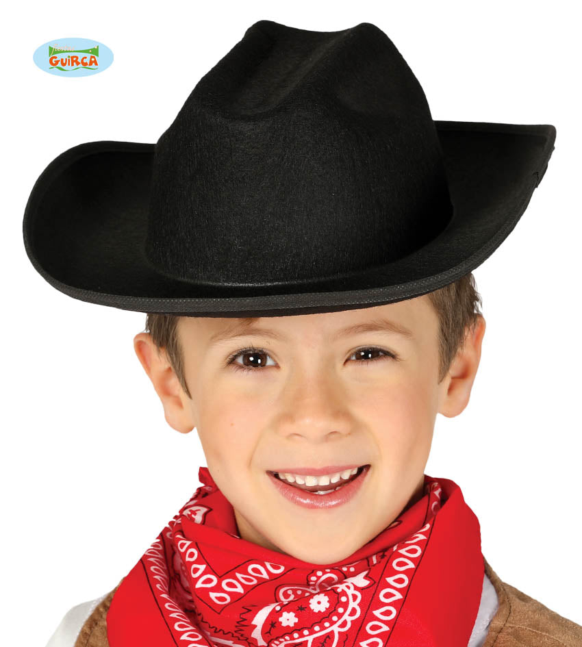 Kid's Black Felt Cowboy Hat