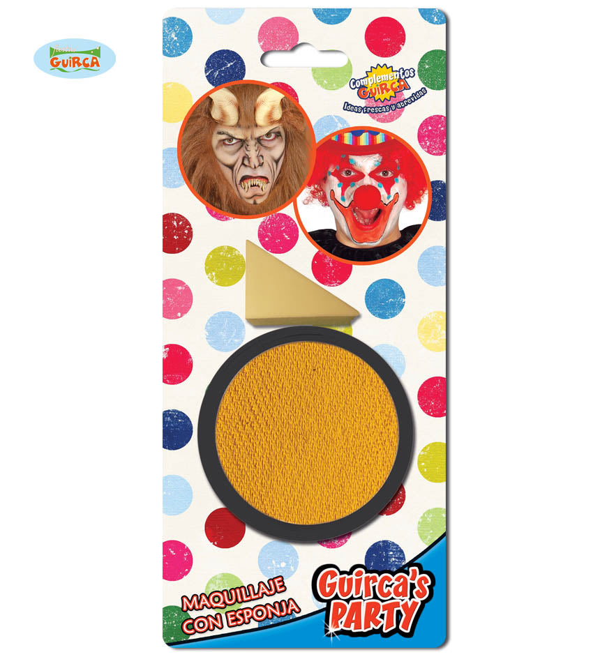 Face Paint Make Up With Sponge, Yellow, 9Grams (cream based)