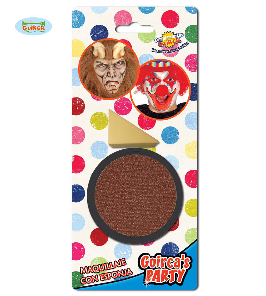 Face Paint Make Up With Sponge, Brown, 9Grams (cream Based)