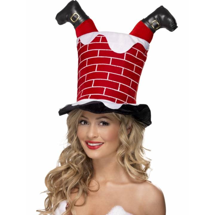 Christmas Santa stuck in the Chimney Hat