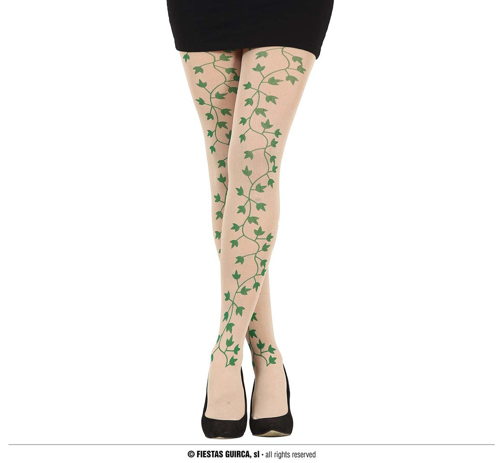 TIGHTS WITH IVY LEAF PRINT, ADULTS