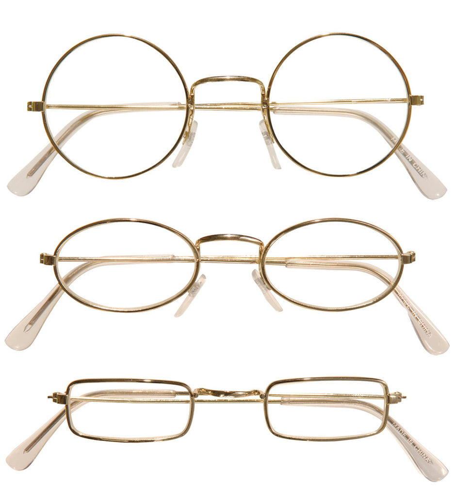 Gold Wire Frame Santa Glasses
