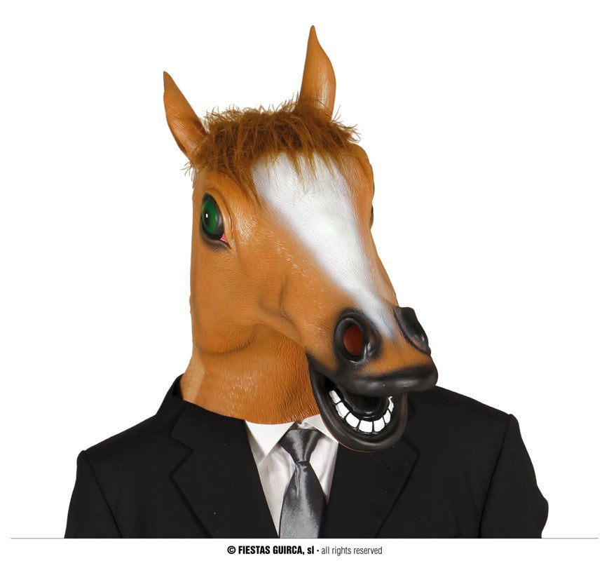HORSE MASK WITH HAIR LATEX
