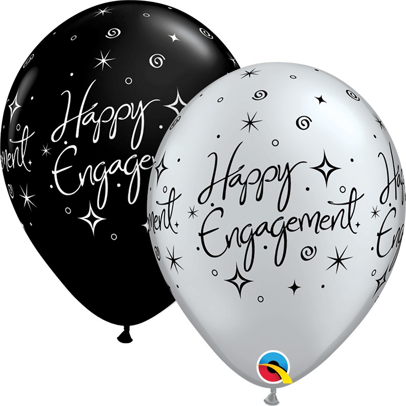 Happy Engagement Latex Balloons, 6 count