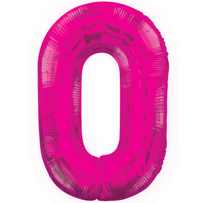 Large Number 0 Foil, Pink