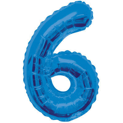 Large Number Six Foil, Blue