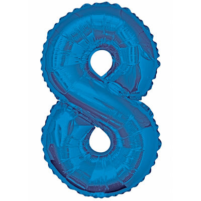 Large Number 8 Foil, Blue