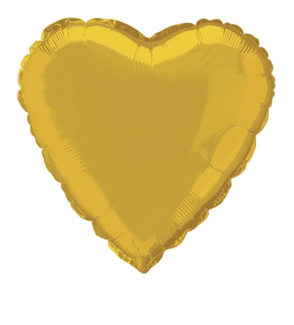 Gold Foil Heart, helium filled (Can be personalised.)