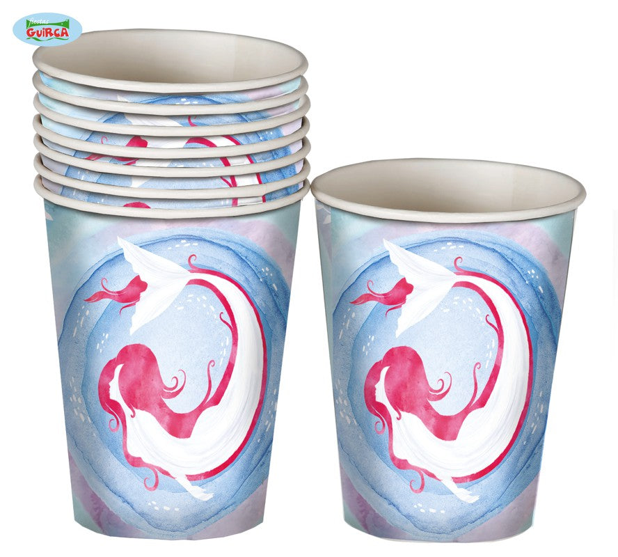 Mermaid Cups, Pack of 8, 10cm