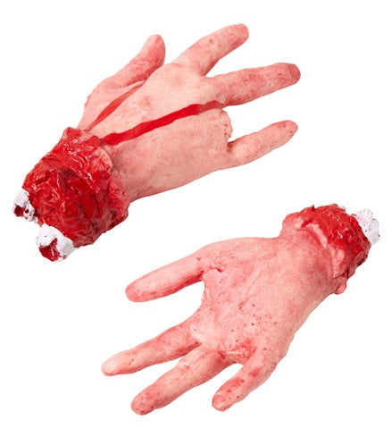 "HUMAN SIZE CUT OFF HAND WITH CUT OFF FINGER"