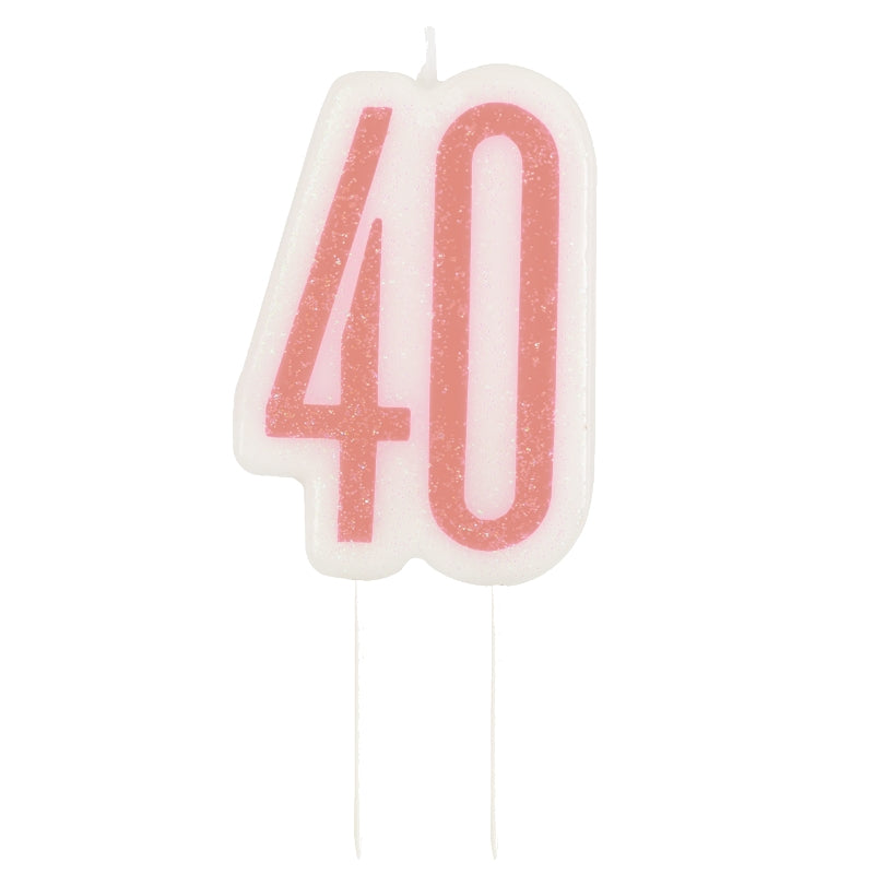 Rose Gold Age 40 Candle