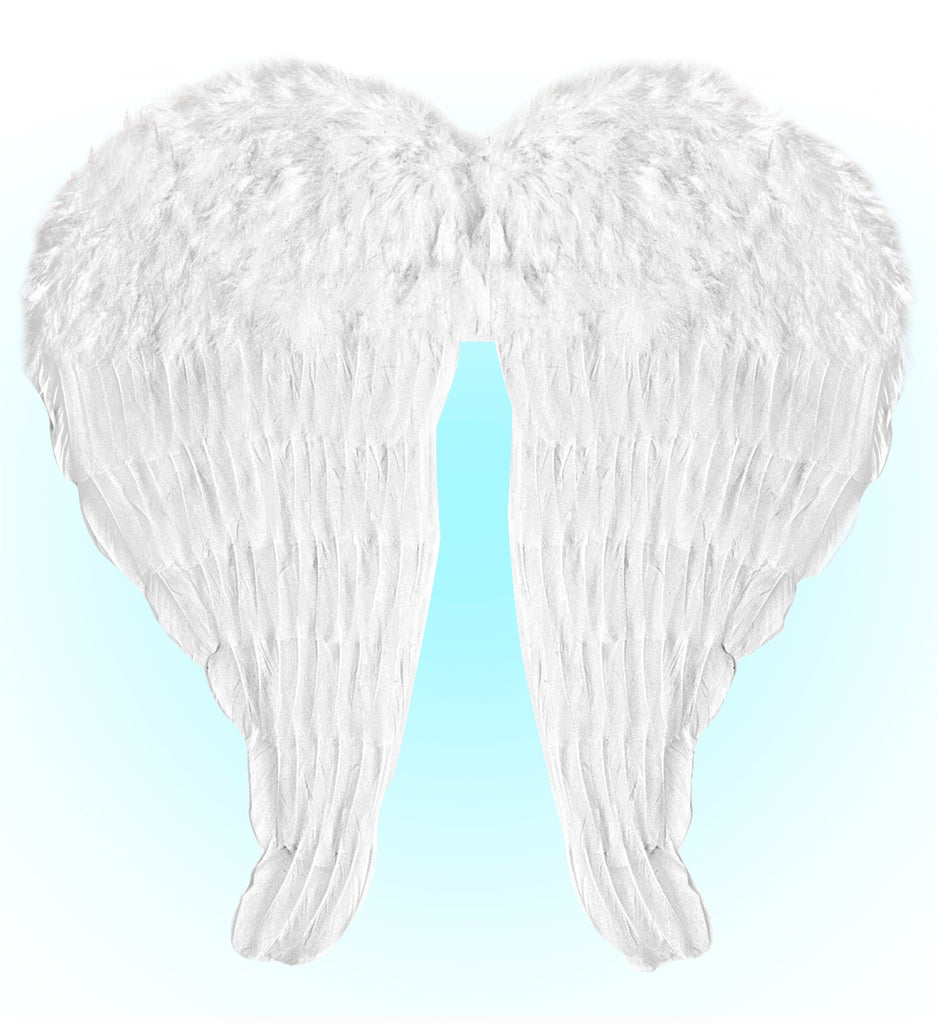 Bendable White Feather Wings, 51 x 46 cms