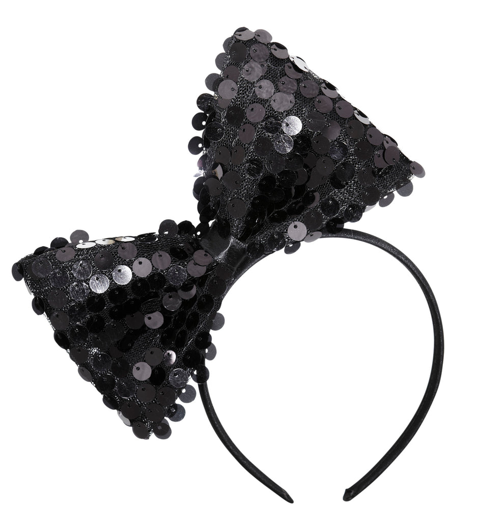 Black Sequin Bow Headband