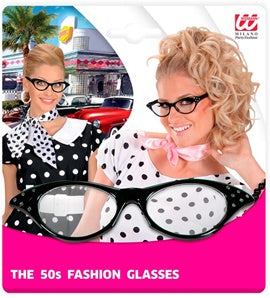 "BLACK 50s GLASSES