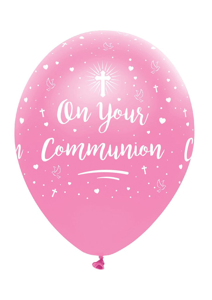 Communion Latex Balloons, Pink