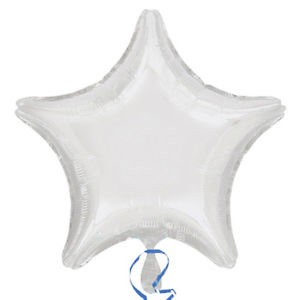 Plain White Star Foil Balloon, Can Be Personalised