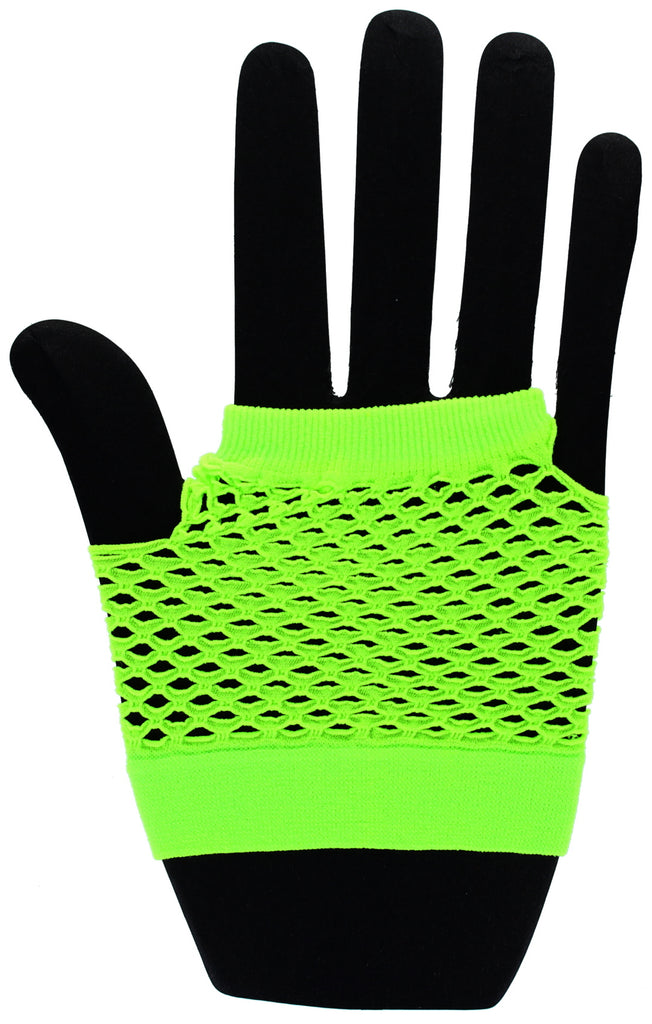 Neon Green 80s Net Gloves